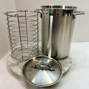 All-Clad Stainless Steel Asparagus Pot Steamer with Basket and Lid E414S6